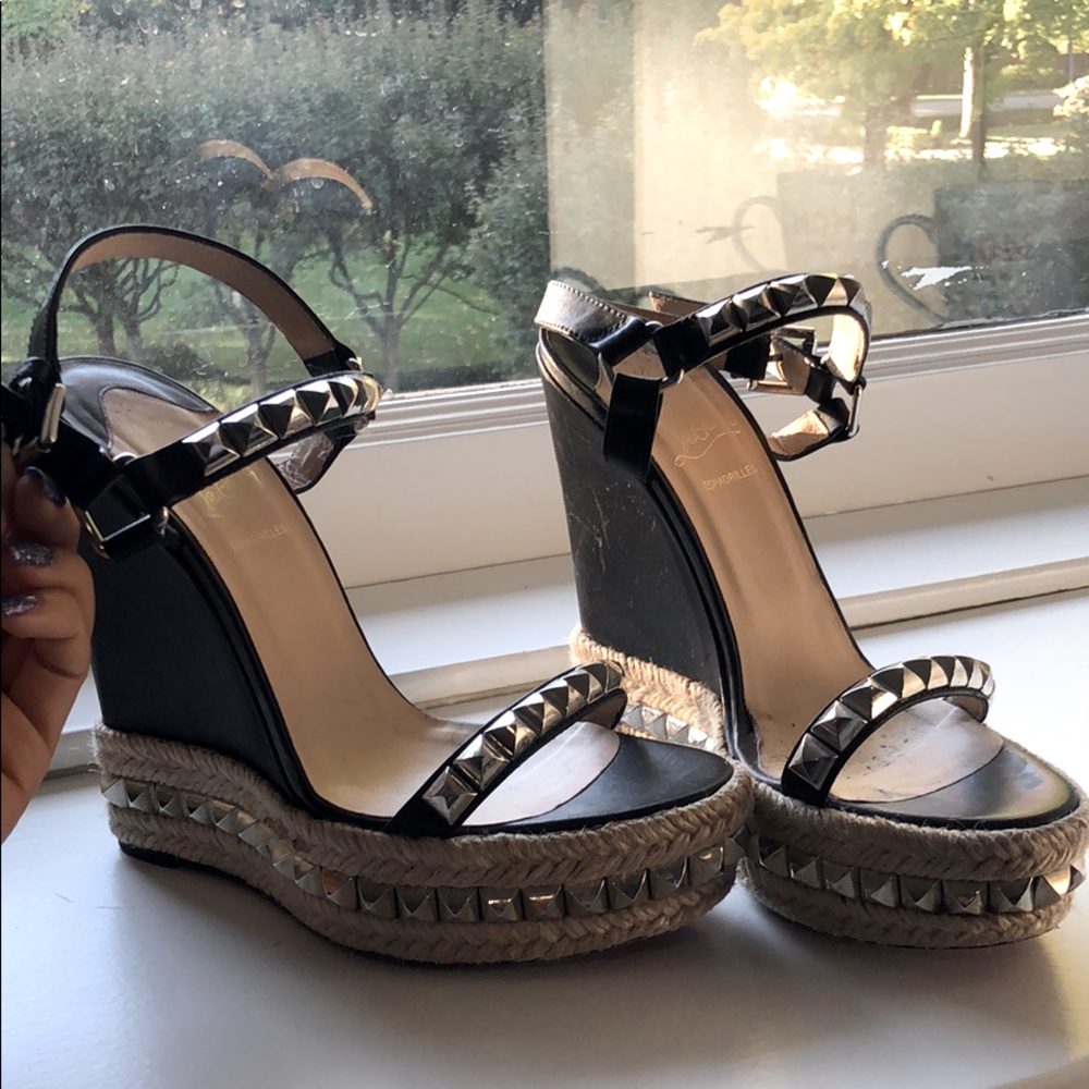 CHRISTIAN LOUBOUTIN Black Leather/Studded